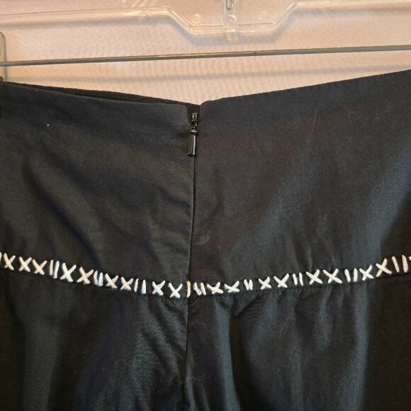 PARANA BLACK SIZE 8 SKIRT EMBROIDERED FLOWERS BOHEMIAN HANDCRAFTED 100% COTTON - Picture 7 of 9